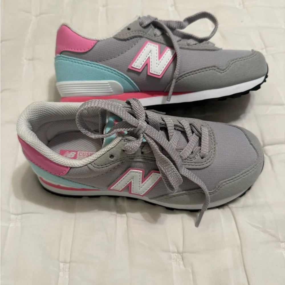 New Balance Kids' Sneakers in Gray, Pink, and Blue - Picture 1 of 2